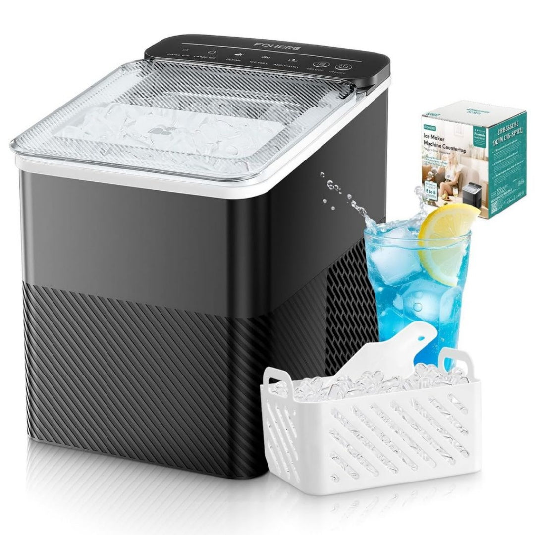Machine a glacons pour voyage en aluminium noir