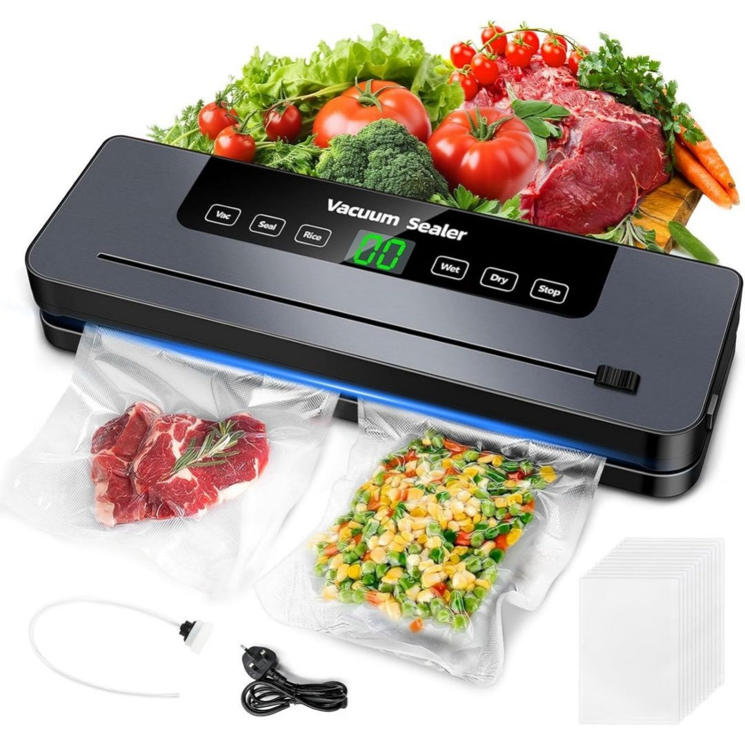 Appareil de mise sous vide pour tous les usages en verre trempe 1200 w 1.5 l noir